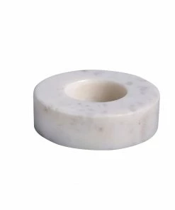 BIDKhome Gifts By Occasion VOTIVE HOLDER MARBLE FLAT - WHITE