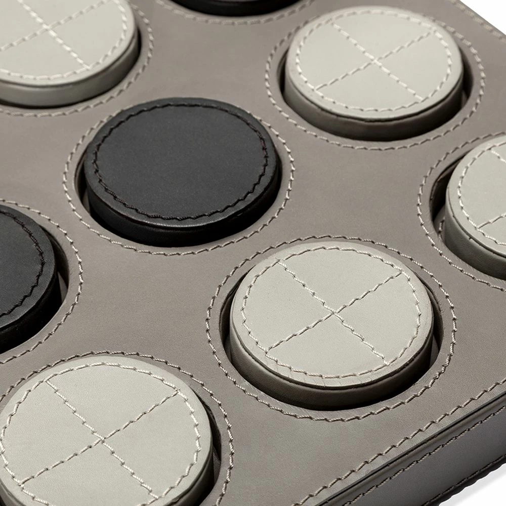 Interlude TIC TAC TOE SET GREY LEATHER 3 Interlude TIC TAC TOE SET GREY LEATHER