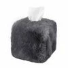 Evelyn Prelonge Smokey Grey FAUX FUR Square Tissue Cover Gifts By Occasion