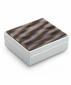 Addison Ross Box Hinged Faux Horn & Silver (Square) Gifts By Occasion