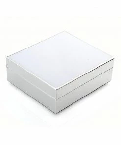Addison Ross Box Hinged White & Silver (Square)