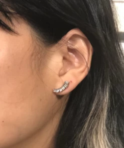 Mabel Chong Gifts By Recipient Baguette Half Circle Studs