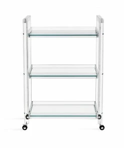 Interlude Side Tables BAR CART GLASS AND ACRYLIC