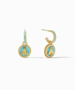 Julie Vos Bee Cameo Hoop & Charm Earring