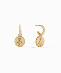 Julie Vos Bee Cameo Hoop & Charm Earring