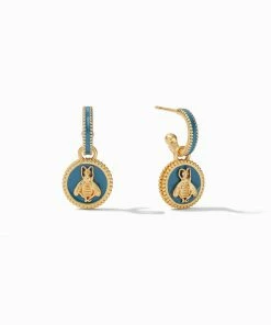 Julie Vos Bee Cameo Hoop & Charm Earring