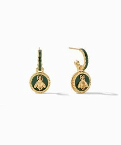 Julie Vos Bee Cameo Hoop & Charm Earring