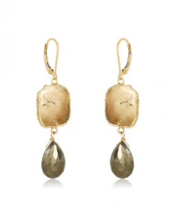 Mabel Chong Bezel Pyrite Drop Earrings Gifts By Recipient