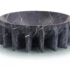 John Richard Gifts By Occasion BOWL BLACK MARBLE SCALLOPED BASE