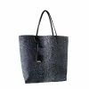 Linde Gallery Shagreen Suede Medium Tote Bag (Black)