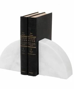 Marble Crafters BOOKENDS MARBLE HEMISPHERE (PEARL WHITE)