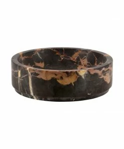 Marble Crafters BOWL MARBLE BLACK AND GOLD