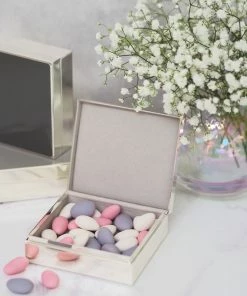 Addison Ross Gifts By Occasion Hinged Box Taupe & Silver (Square)