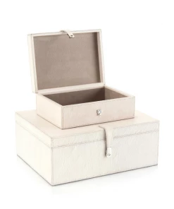 John Richard BOXES LEATHER HIDE CREAM Gifts By Occasion