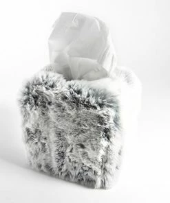 Evelyn Prelonge Glacier FAUX FUR Square Tissue Cover