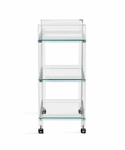 Interlude Side Tables BAR CART GLASS AND ACRYLIC