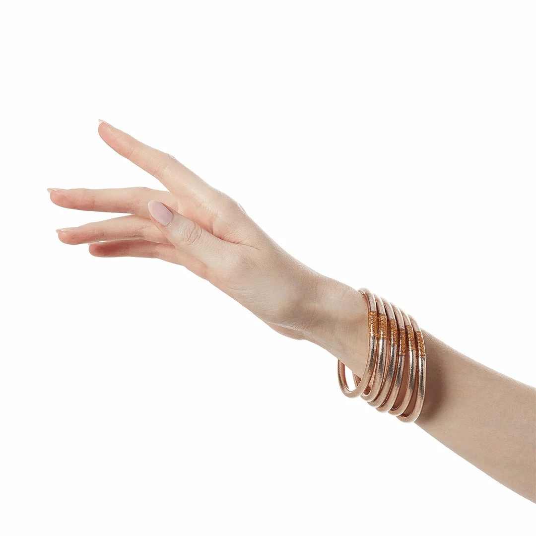 BANGLES CHAMPAGNE ALL WEATHER - SERENITY PRAYER BY BUDHAGIRL 3 BANGLES CHAMPAGNE ALL WEATHER - SERENITY PRAYER BY BUDHAGIRL