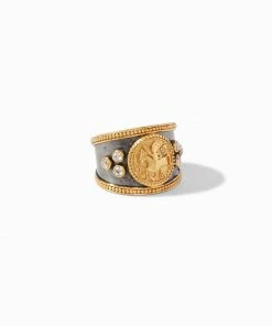 Gifts By Recipient Julie Vos Coin Crest Ring (Available In Two Colors)