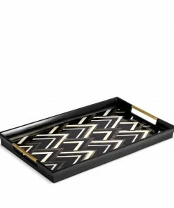 Deco Noir Rectangular Tray By L'Objet