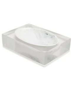 Kassatex Bathroom Accessories White & Acrylic Soap Dish