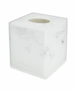 Kassatex White & Acrylic Tissue Holder Bathroom Accessories