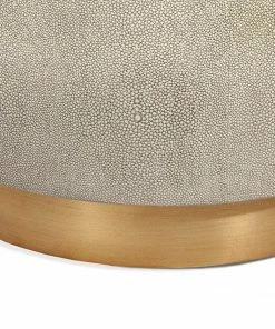 Interlude Side Tables DRUM TABLE FAUX SHAGREEN AND METAL