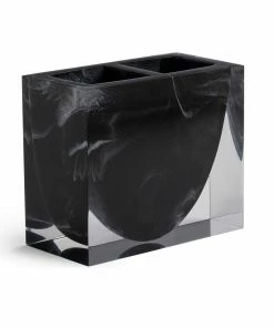 Kassatex Black & Acrylic Toothbrush Holder Bathroom Accessories