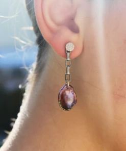 Mabel Chong Elong Diamond Chain Pearl Earrings