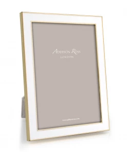 Addison Ross Frame Enamel White And Gold - Available In 3 Sizes