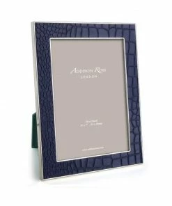 Addison Ross Frame Blue Faux Crocodile & Silver - Available In 2 Sizes