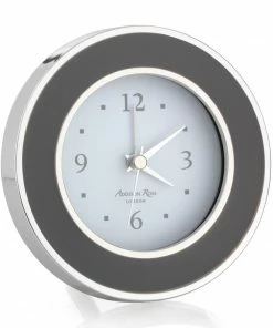 Addison Ross Alarm Clock Taupe And Silver ( Round )
