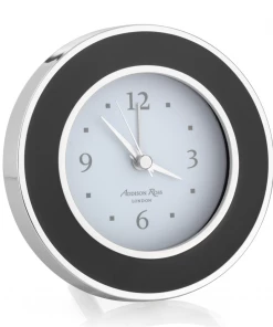 Addison Ross Alarm Clock Black And Silver (Round) Gifts By Occasion