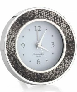 Addison Ross Alarm Clock Faux Snake And Silver (Round) Gifts By Occasion
