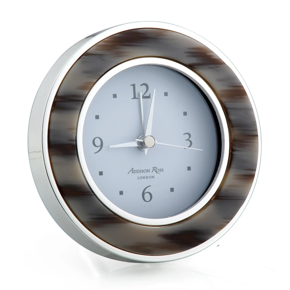 Addison Ross Alarm Clock Faux Horn And Silver (Round) Gifts By Occasion 1 Addison Ross Alarm Clock Faux Horn And Silver (Round) Gifts By Occasion