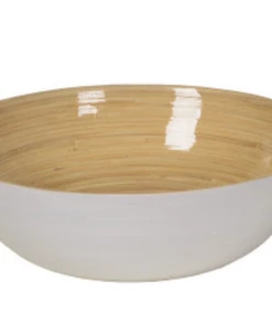 Albert L. Punkt Gifts By Occasion BOWL BAMBOO GLOSS WHITE LARGE
