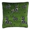 Signature Pillows Anthem Green Velvet Pillow With Zebras