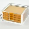 Tizo Design Gold Lucite Coaster Set