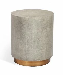 Interlude Side Tables TABLE FAUX SHAGREEN AND METAL