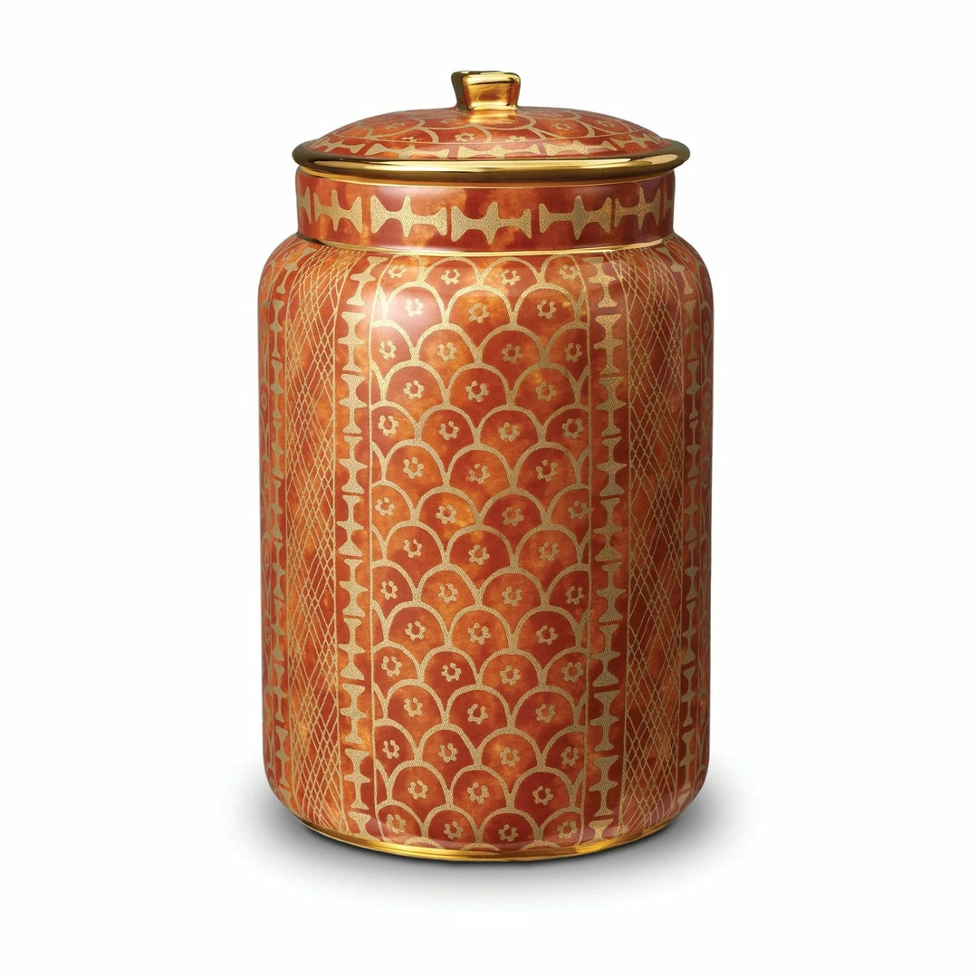Fortuny Ashanti Canister By L'Objet (Available In 3 Sizes) 1 Fortuny Ashanti Canister By L'Objet (Available In 3 Sizes)