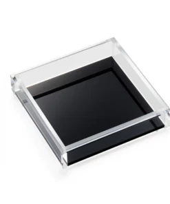 JR William Napkin Tray Acrylic Luncheon With Black Bottom