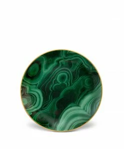 Malachite Canape Plates By L'Objet (Set Of 4)