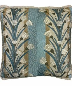 Signature Pillows Anthem Embroidered Teal Flowers Pillow