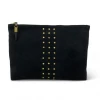 Kempton & Co Medium Black Suede Stud Pouch Gifts By Occasion