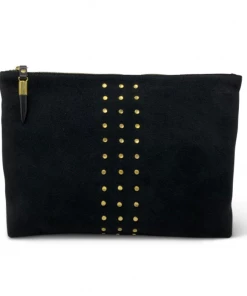 Kempton & Co Medium Black Suede Stud Pouch Gifts By Occasion