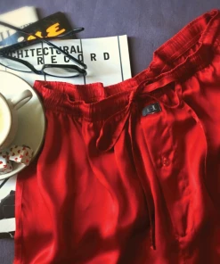 Nightwear Network MEN'S SILK BORDEAUX PANTS