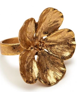 Deborah Rhodes Napkin Ring Dogwood Gold