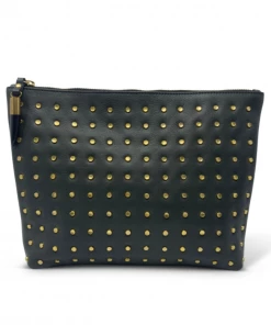 Kempton & Co Olive Brass Stud Medium Pouch