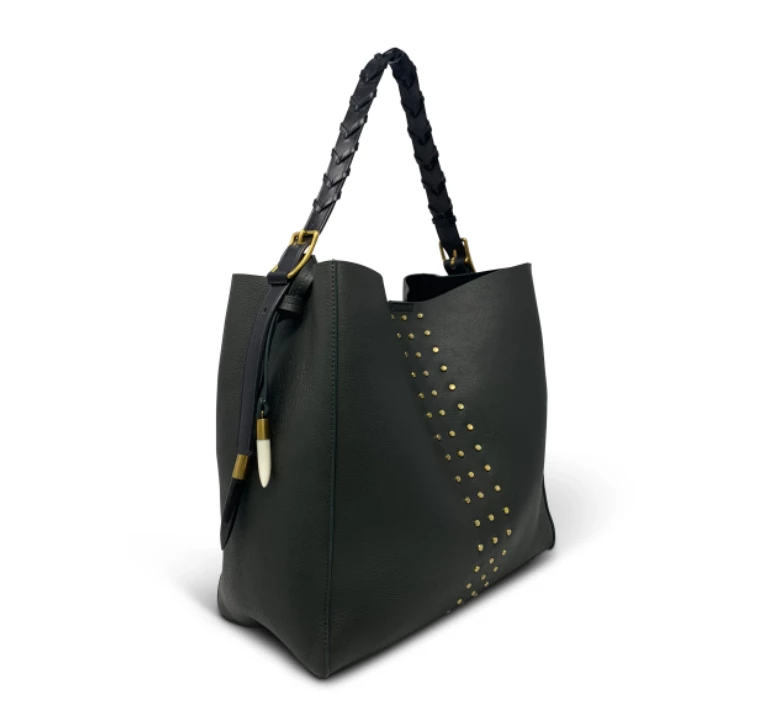 Kempton & Co Gifts By Occasion Olive Brass Stud Somerset Hobo 2 Kempton & Co Gifts By Occasion Olive Brass Stud Somerset Hobo