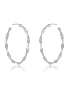 Mabel Chong Gifts By Recipient Pave Diamond Bamboo Hoops