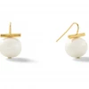 Catherine Canino Jewelry MEDIUM PEBBLE PEARL EARRING (WHITE + GOLD) By Catherine Canino Gifts By Occasion